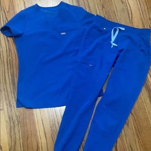 Figs royal blue jogger set